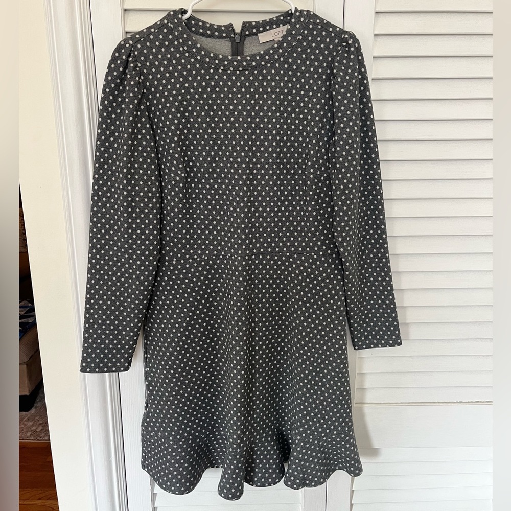 Size 10 Loft 3/4 sleeve dot dress
